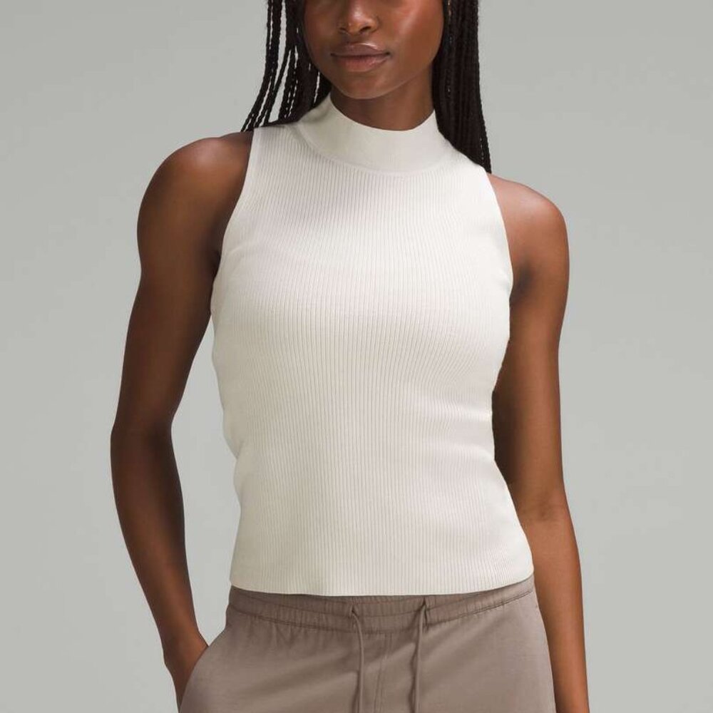 Lululemon Ribbed Wool-Silk-Blend Tank Top in Bone